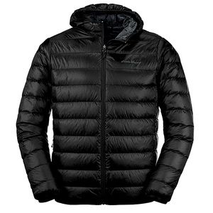 Eddie Bauer Men’s down hooded jacket Size: L